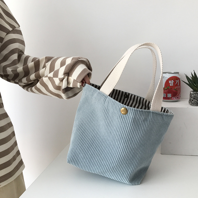 Meal Prep Bag - Small Corduroy Lunch Bag For Women
