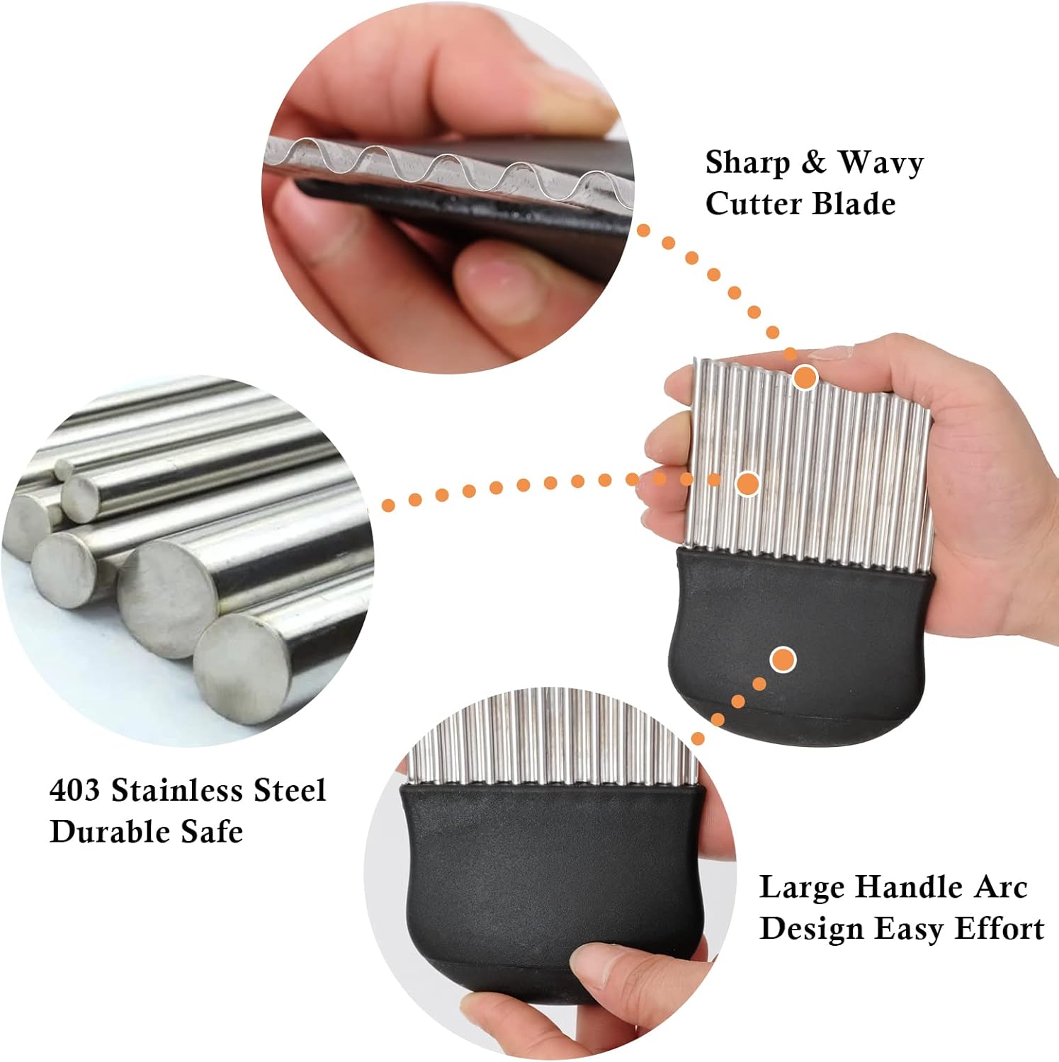 Meal Prep Quick - 2 Pcs Stainless Steel Crinkle Cutter