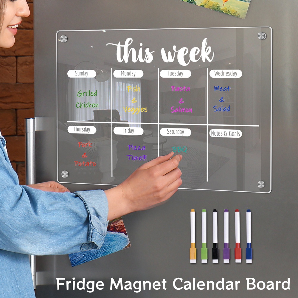 Meal Prep Planner - Fridge Magnet Calendar Board Weekly Planner
