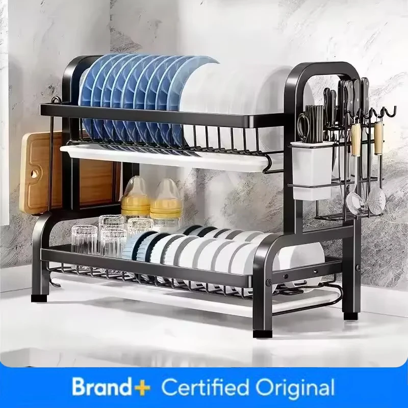 Meal Prep Organizer - 2 Tier Stainless Steel Dish Drainer
