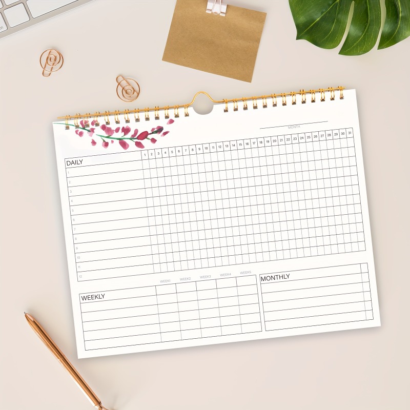 Meal Prep Planner - 1pc Habit Tracker Calendar To Do