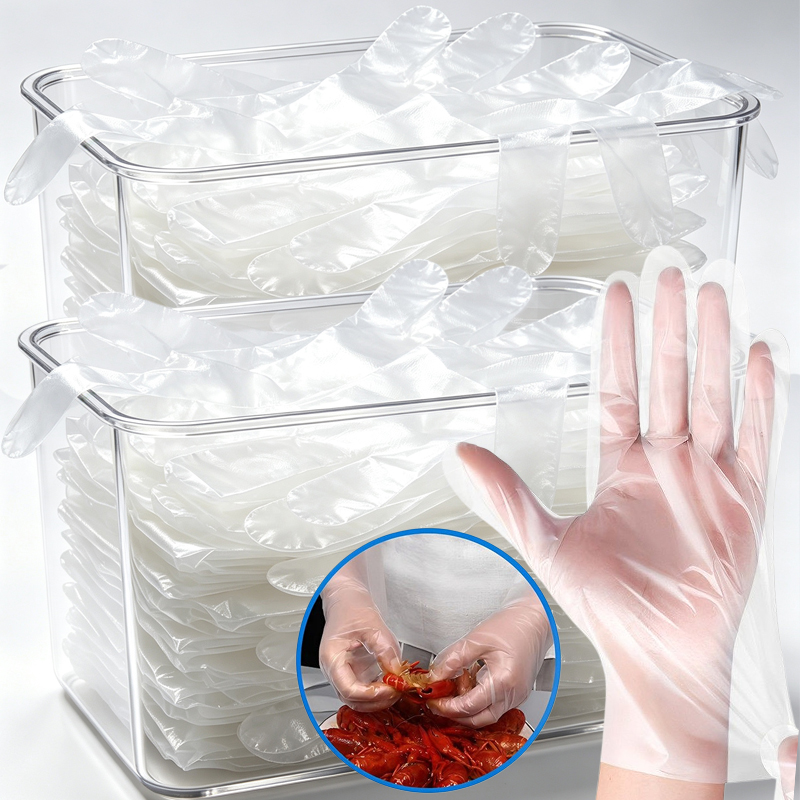 Meal Prep Chef - Clear Disposable Gloves Transparent Plastic Gloves