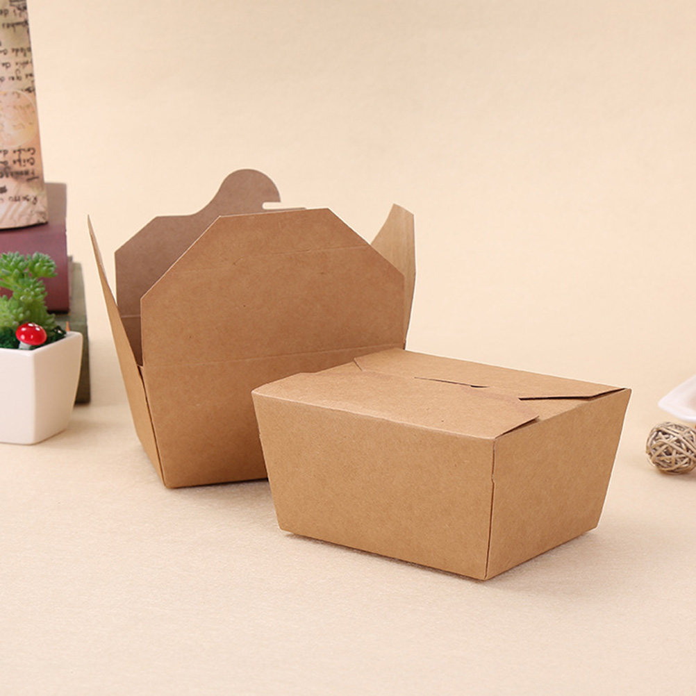Meal Prep Delivery - 20Pcs Kraft Paper Meal Containers Disposable