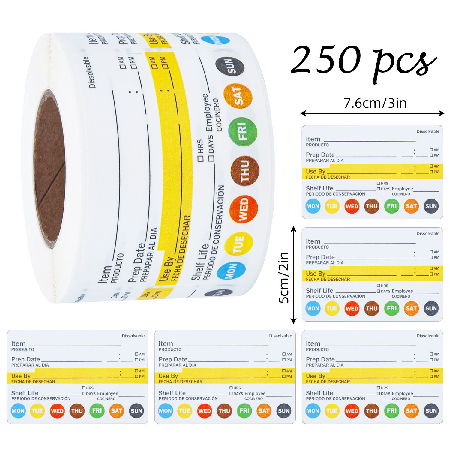 250Pcs/Roll Food Date Labels W - огляд і ціна Meal Prep Chef