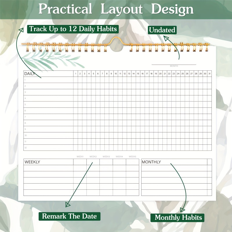 1pc Habit Tracker Calendar To  - огляд і ціна Meal Prep Planner