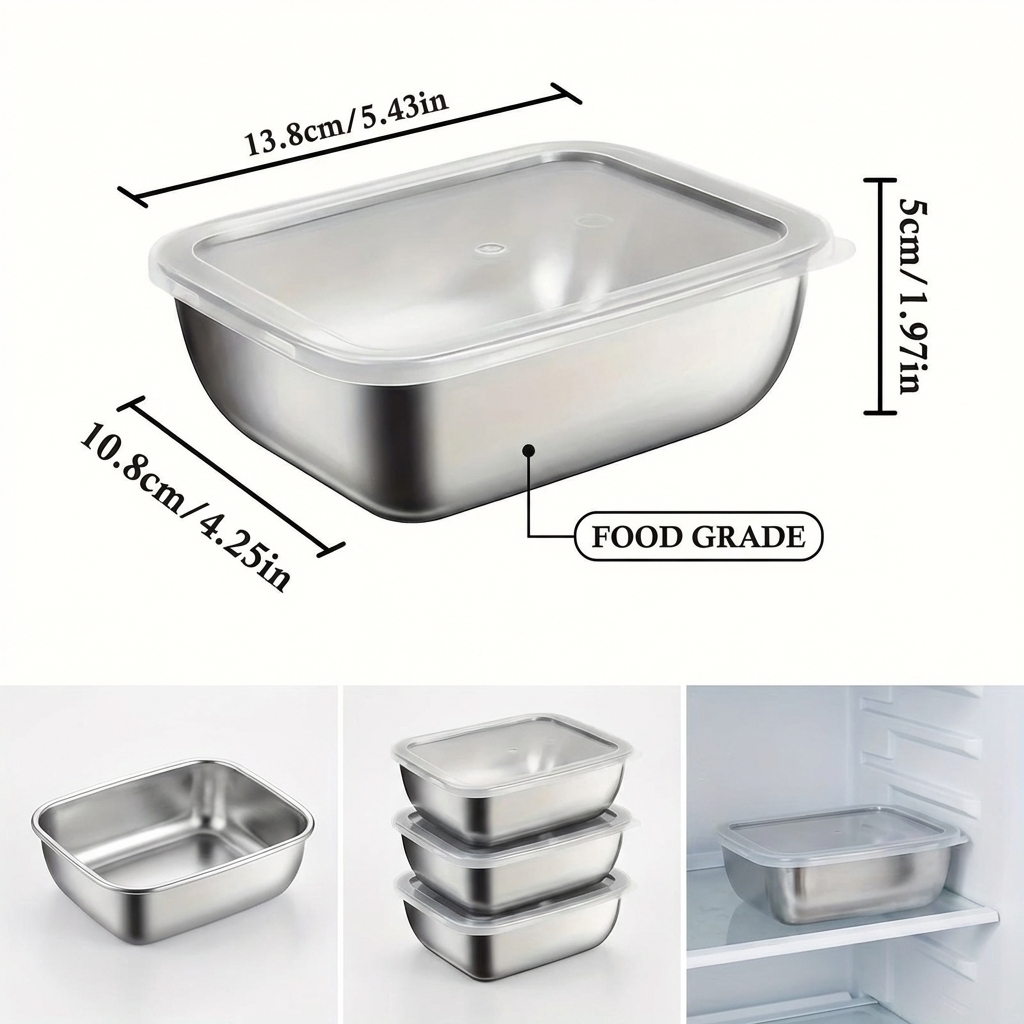 5PCS Stainless Steel Food Stor - огляд і ціна Meal Prep Chef