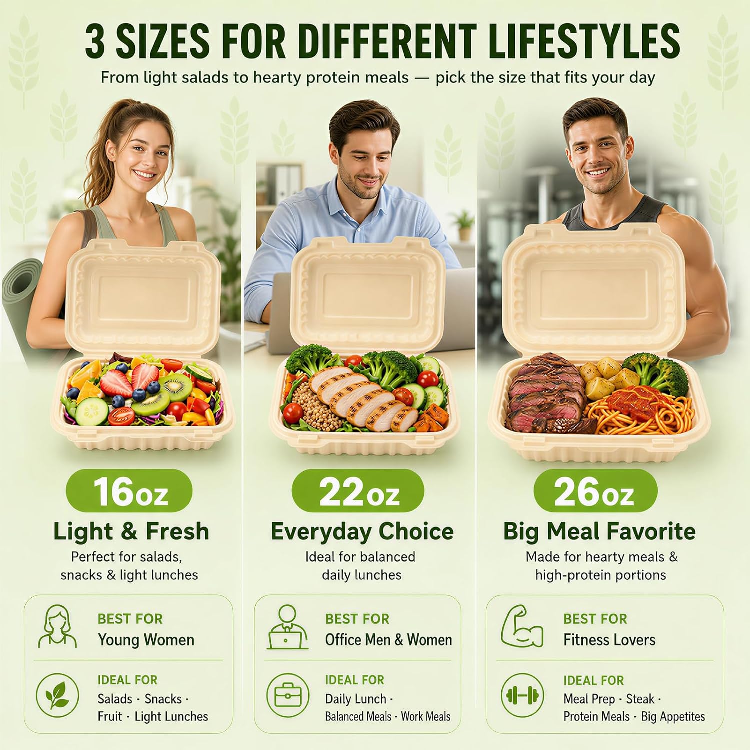 50 Pack 16oz Clamshell Take Ou - огляд і ціна Meal Prep Rice