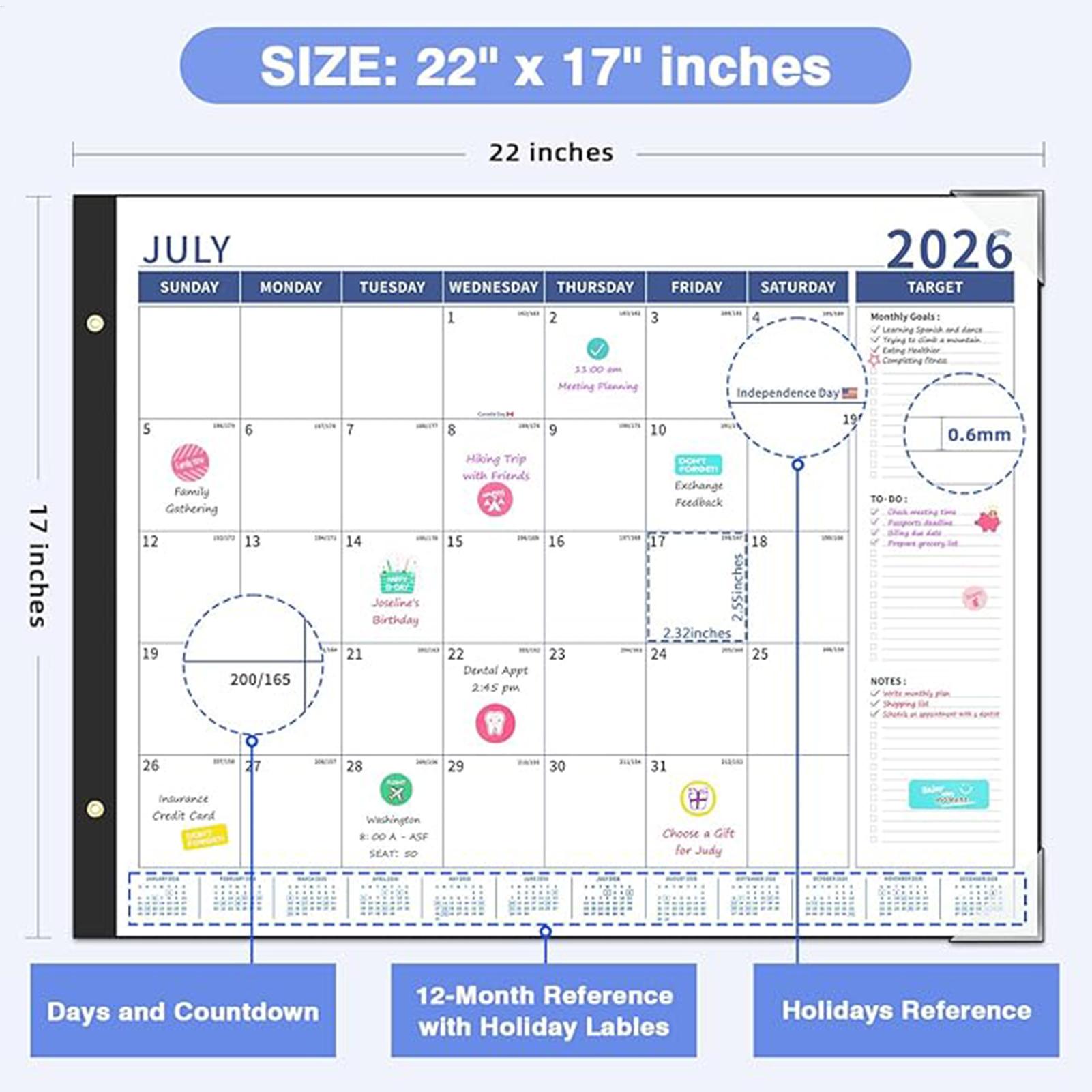 Large Calendar 2026-2027 Daily - огляд і ціна Meal Prep Planner