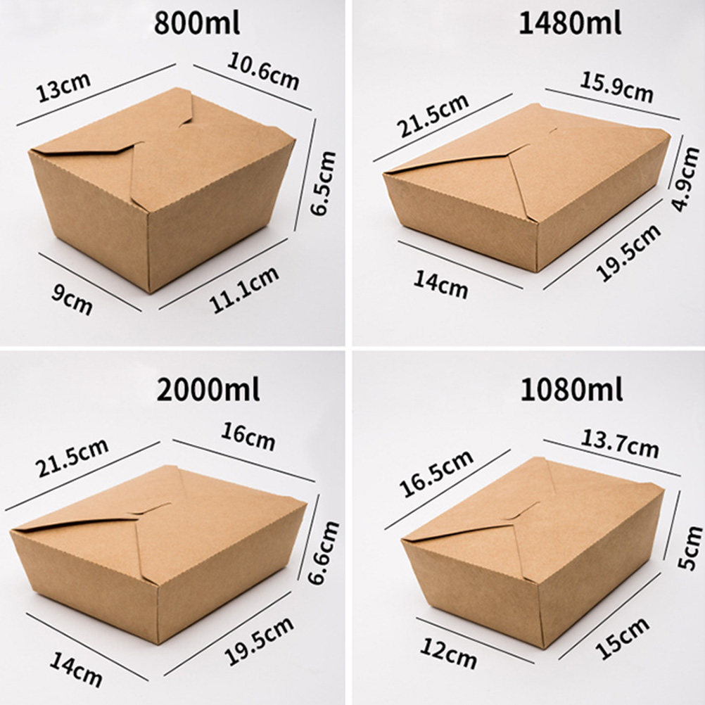 20Pcs Kraft Paper Meal Contain - огляд і ціна Meal Prep Delivery